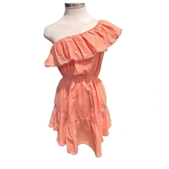 Free People Lovers Lane One-Shoulder Eyelet Minidress Women's Small - Picture 2 of 9